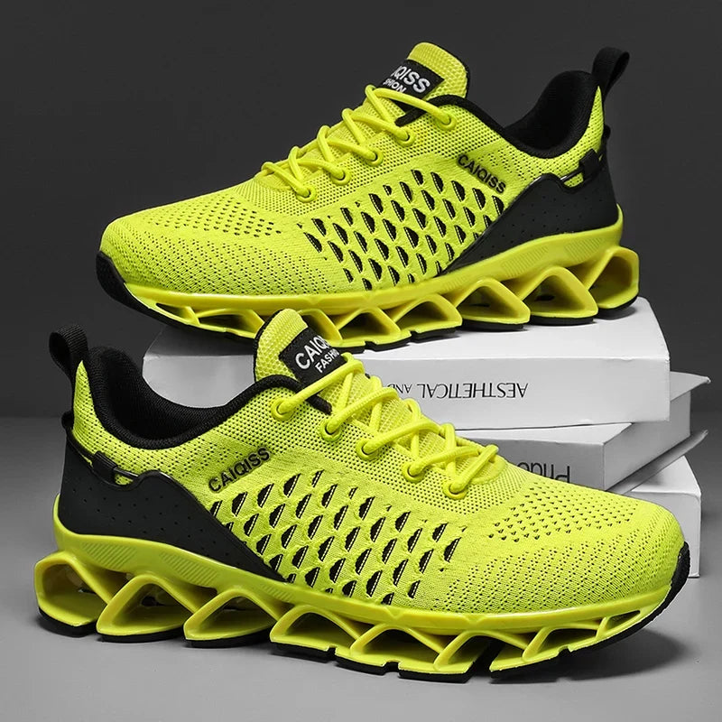 Lightweight breathable running shoe with responsive cushioning and knit upper