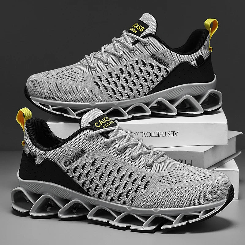 Lightweight breathable running shoe with responsive cushioning and knit upper
