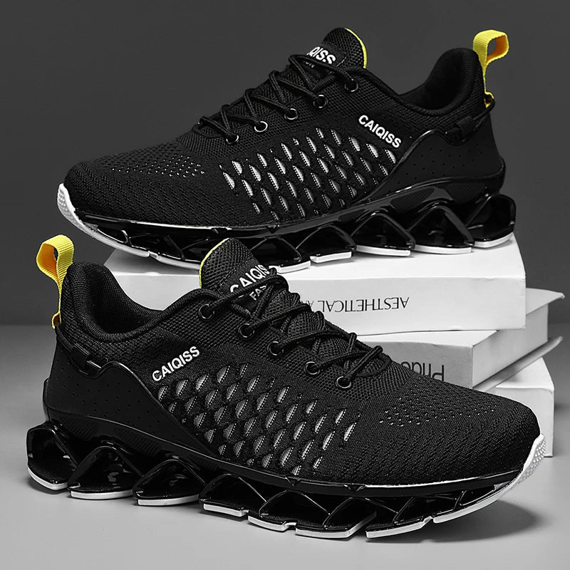 Lightweight breathable running shoe with responsive cushioning and knit upper