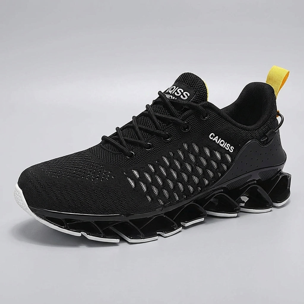 Lightweight breathable running shoe with responsive cushioning and knit upper