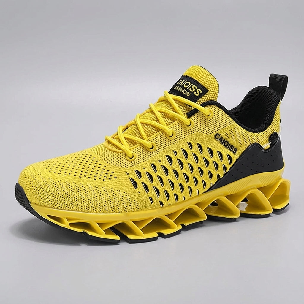 Lightweight breathable running shoe with responsive cushioning and knit upper