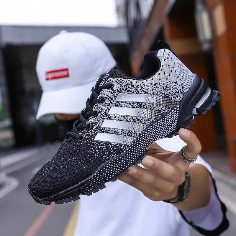 Lightweight running shoe with breathable mesh upper and padded sole