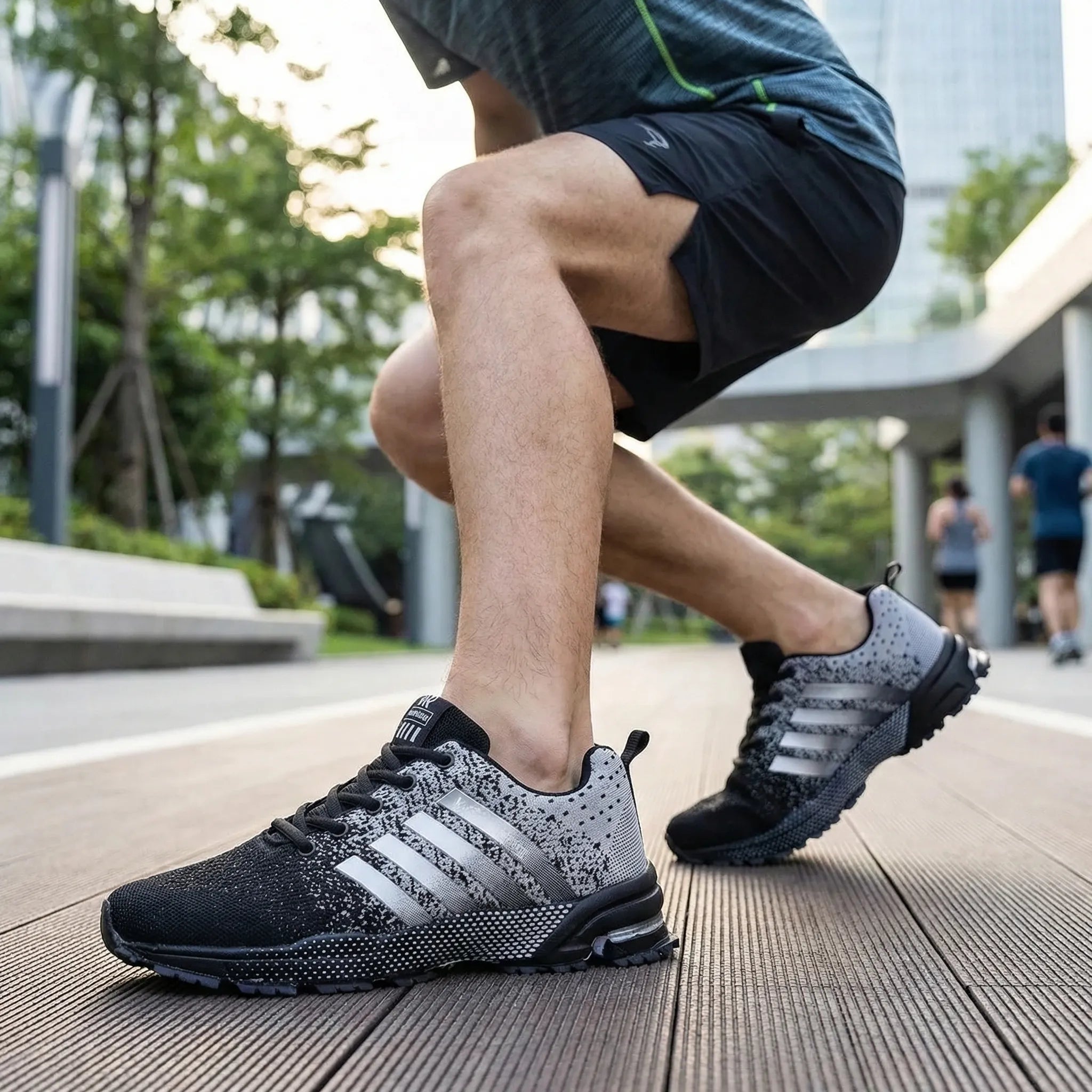 Lightweight running shoe with breathable mesh upper and padded sole