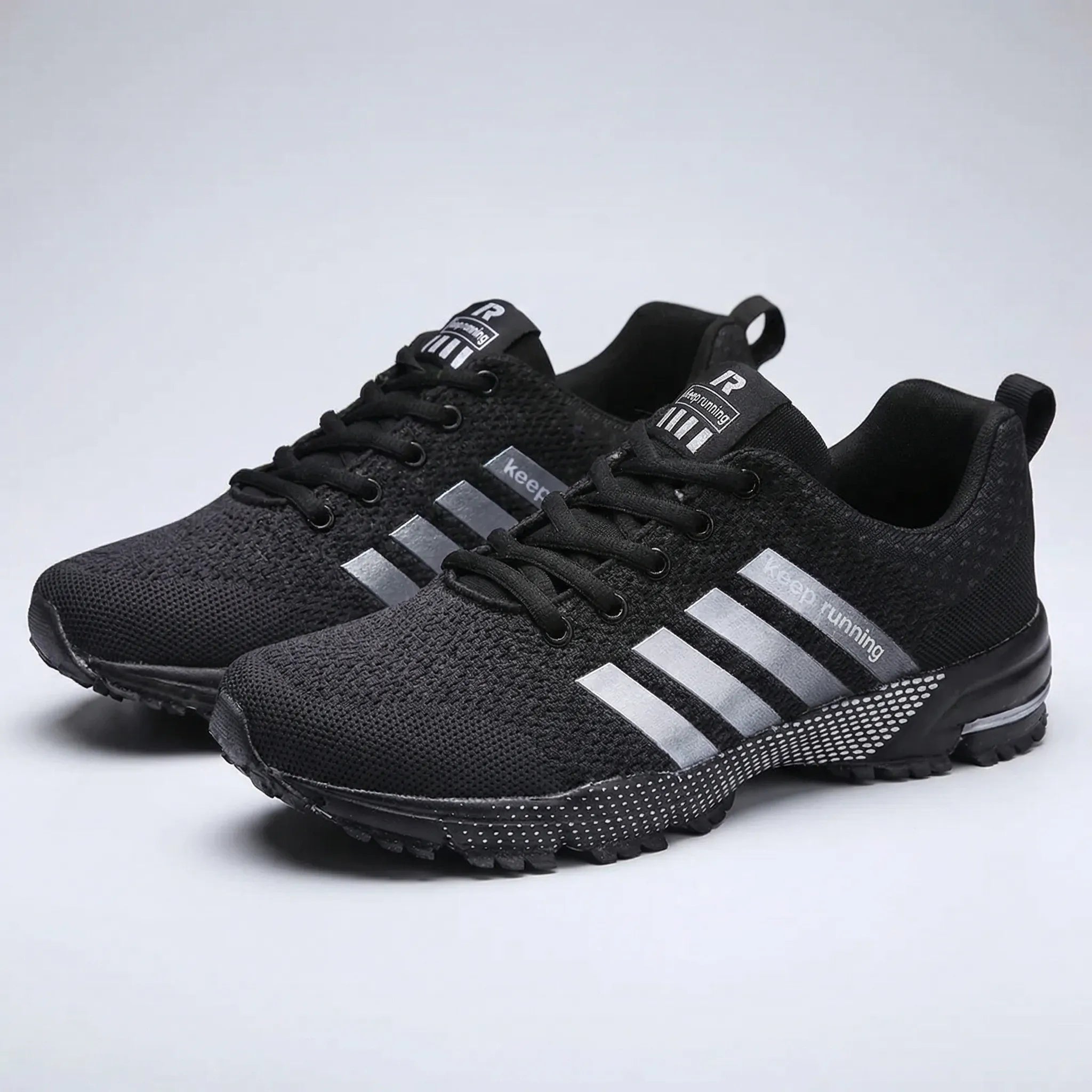 Lightweight running shoe with breathable mesh upper and padded sole