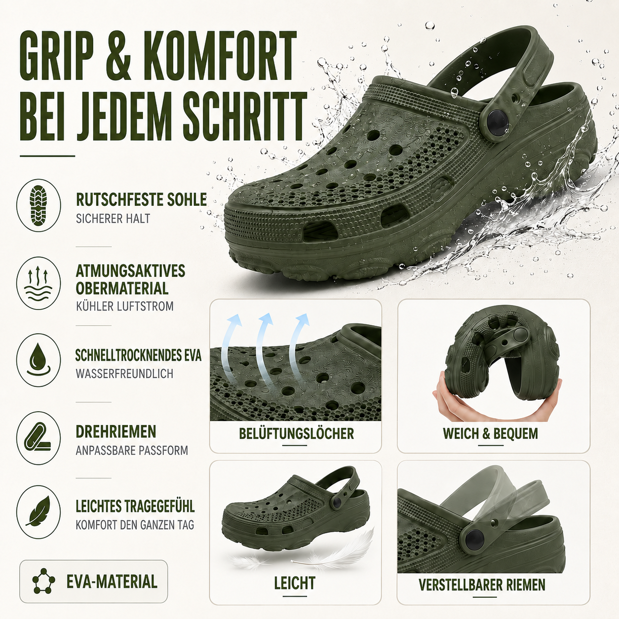 Celrien | Aerostride Breathable Garden Clogs Men's