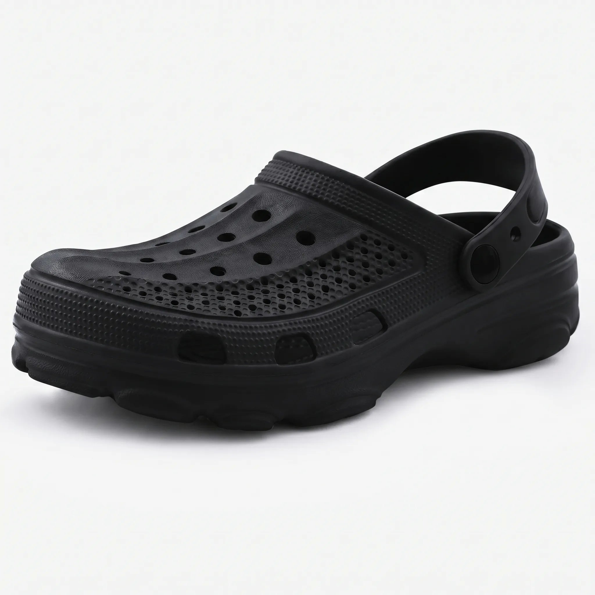 Men's breathable garden clogs with perforated design and slip-on style