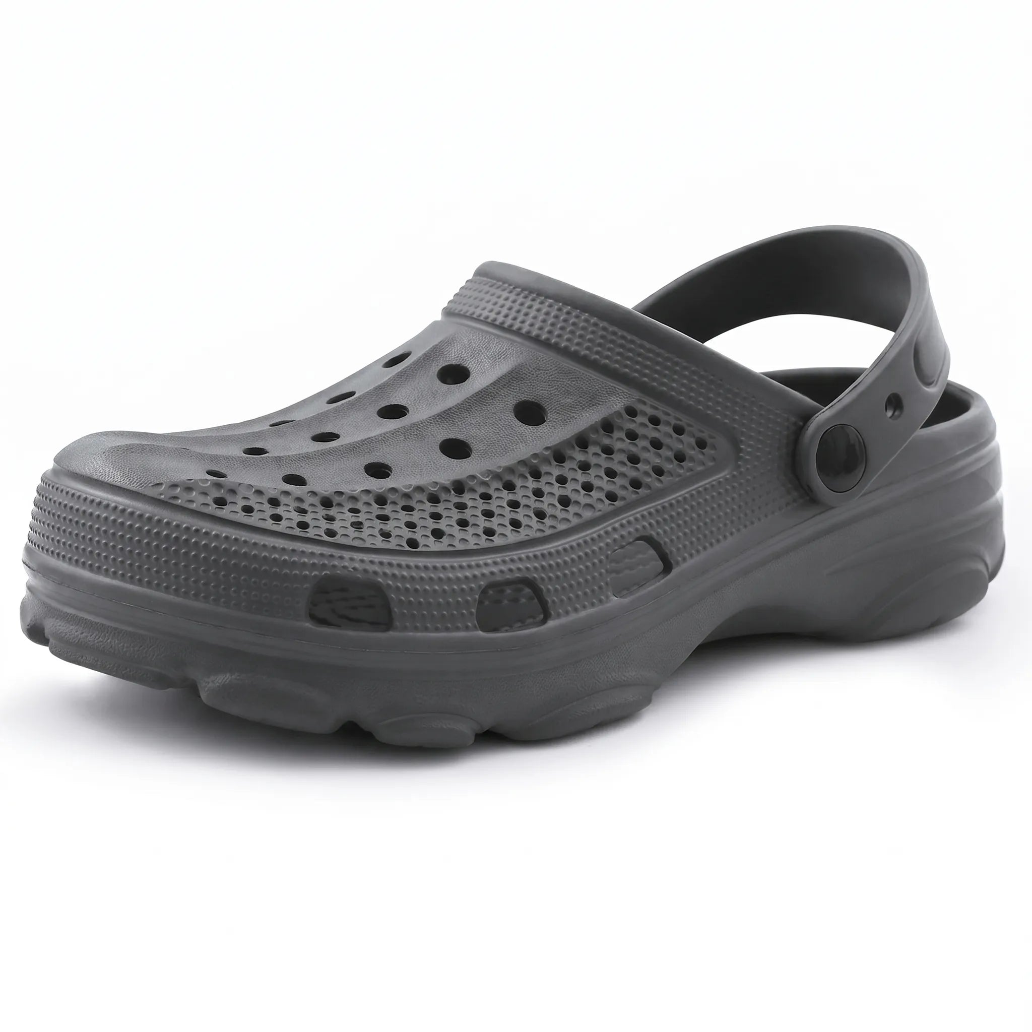 Men's breathable garden clogs with perforated design and slip-on style