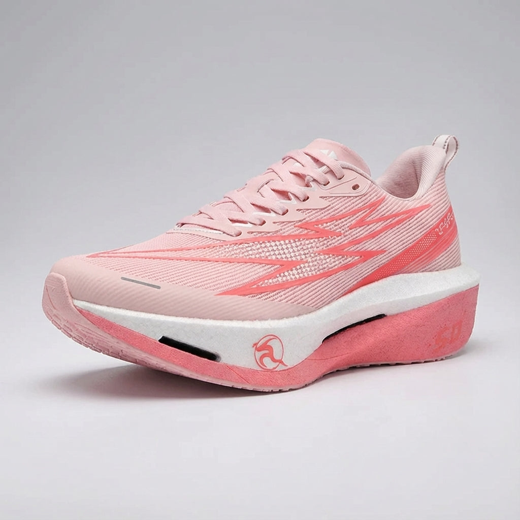 Carbon plate running shoe with responsive midsole for marathon racing