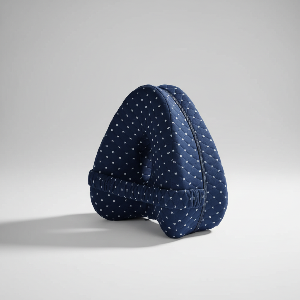 Contoured side sleeper pillow with heart shape for hip alignment and sciatica relief