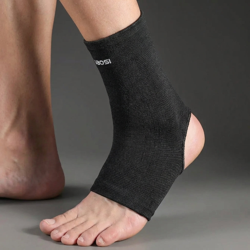 Open heel ankle sleeve with breathable stretch support