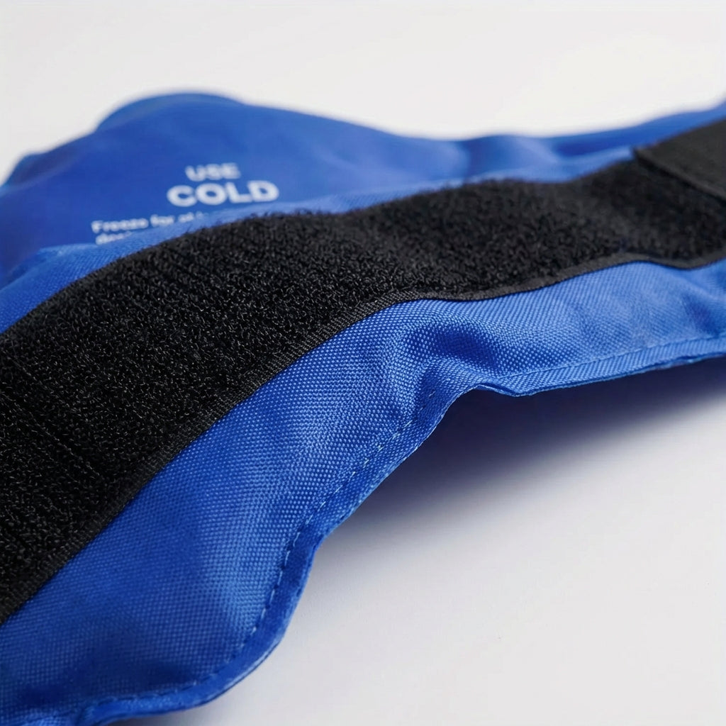 Adjustable ankle wrap with reusable gel pack for hot and cold therapy
