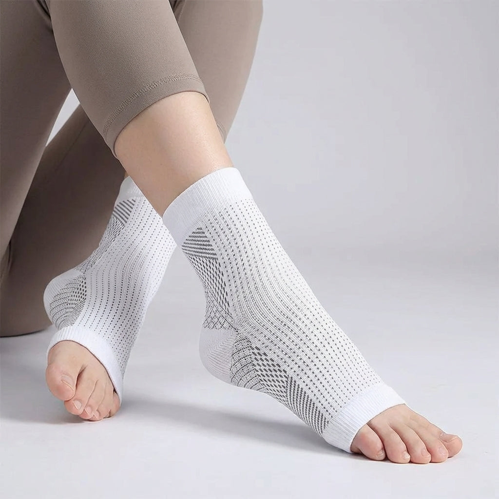 Breathable ankle compression brace with open toe design