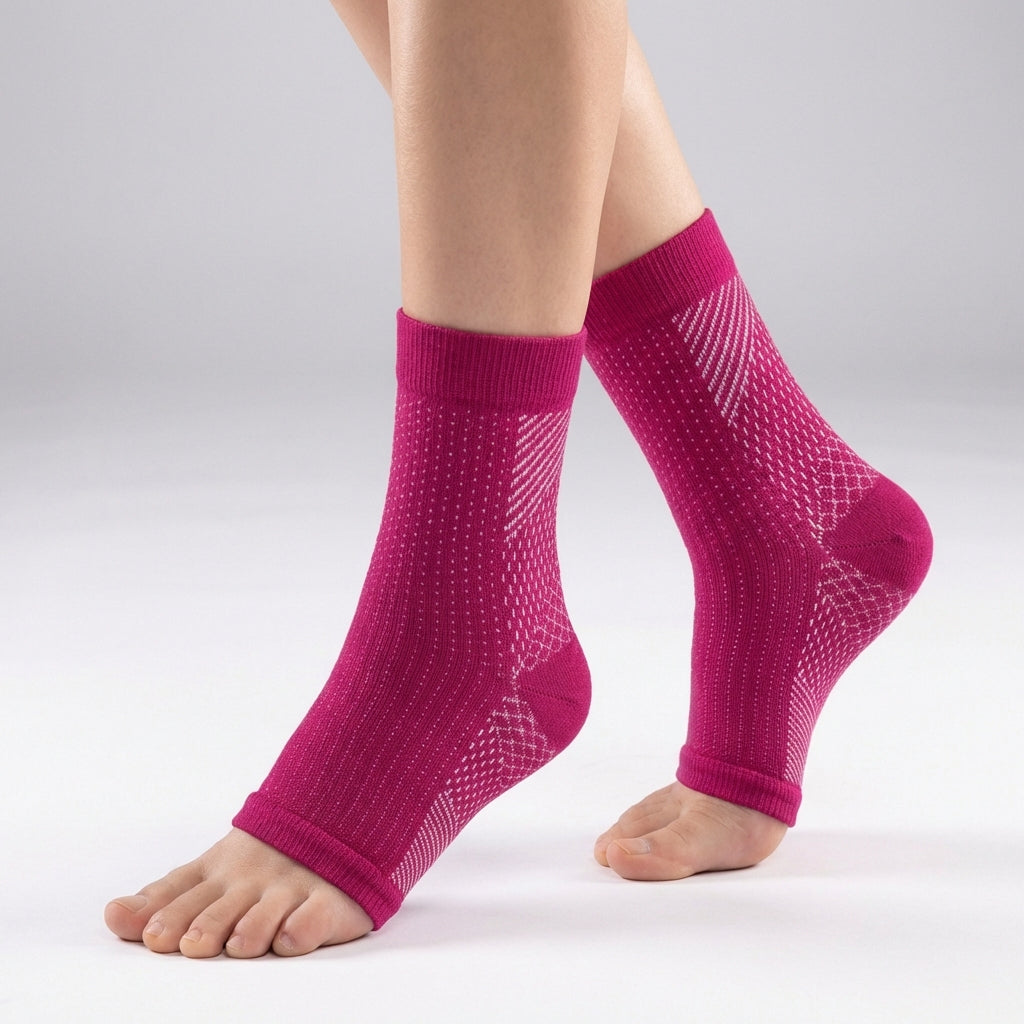 Breathable ankle compression brace with open toe design