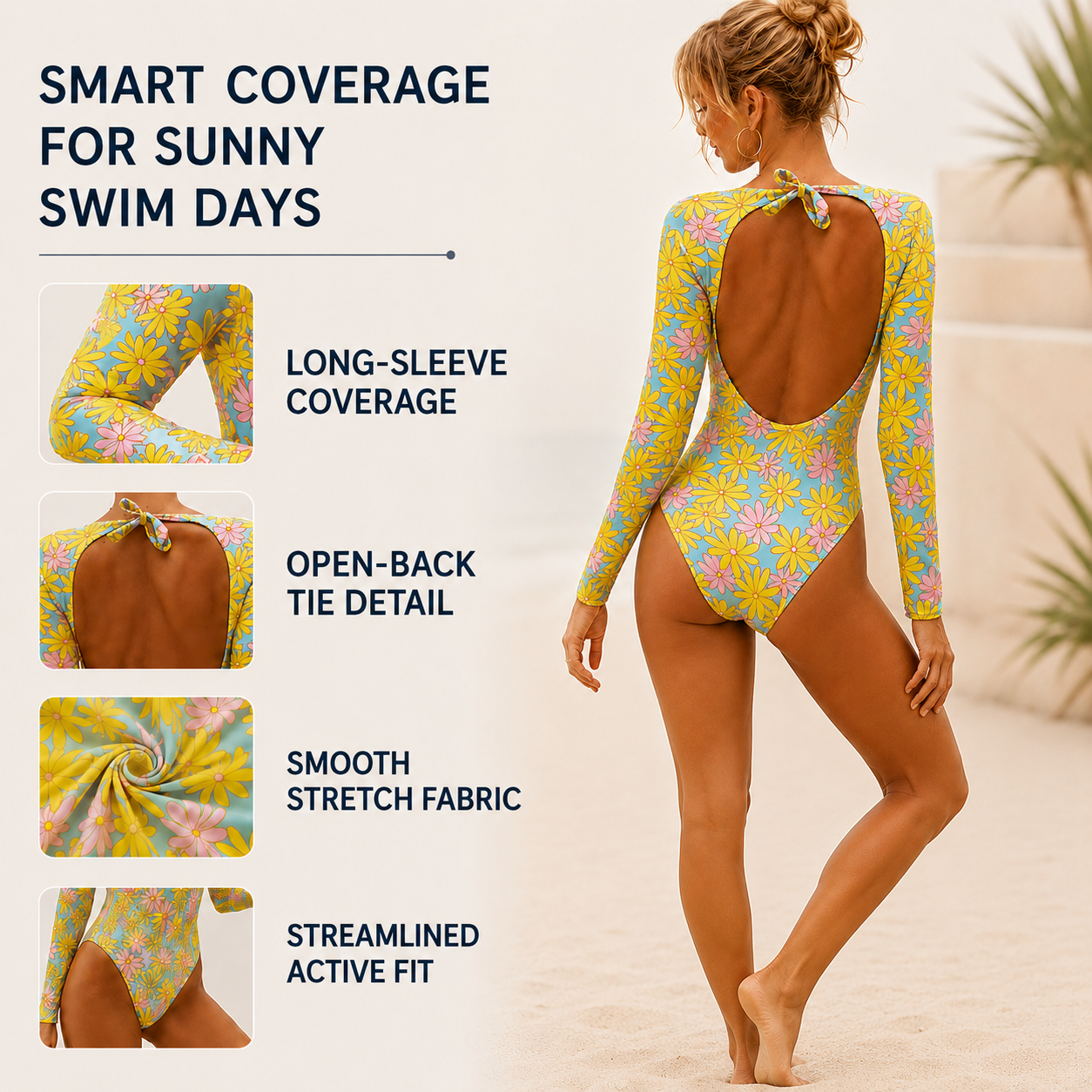 Celrien | Aquarellee Long Sleeve One Piece Swimsuit