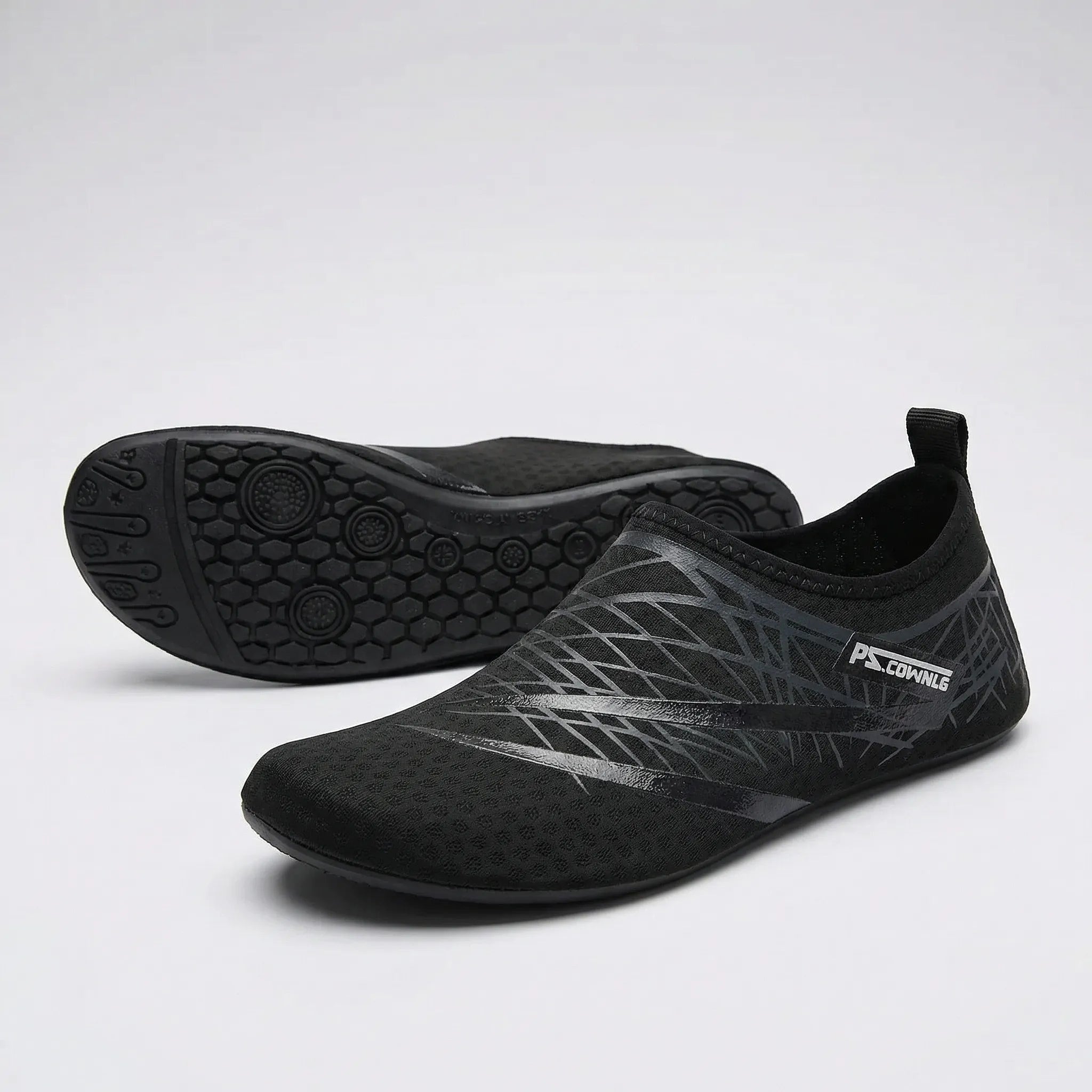 Slip-on water shoes with non-slip sole and quick-dry design