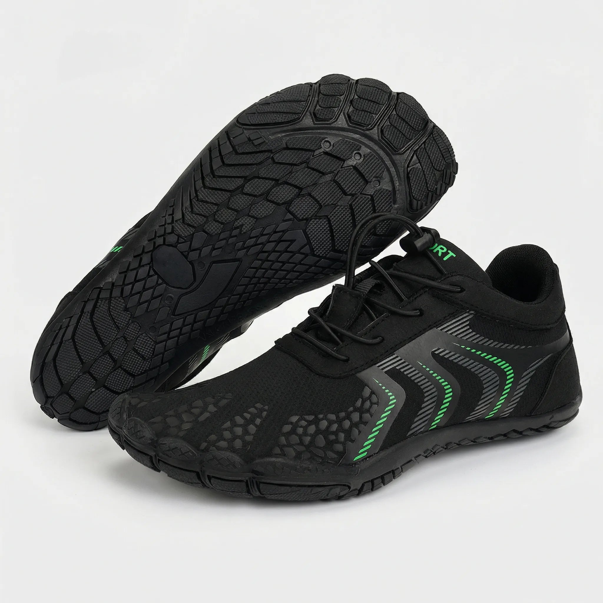 Unisex barefoot water shoes with quick-drying construction and wet-surface grip