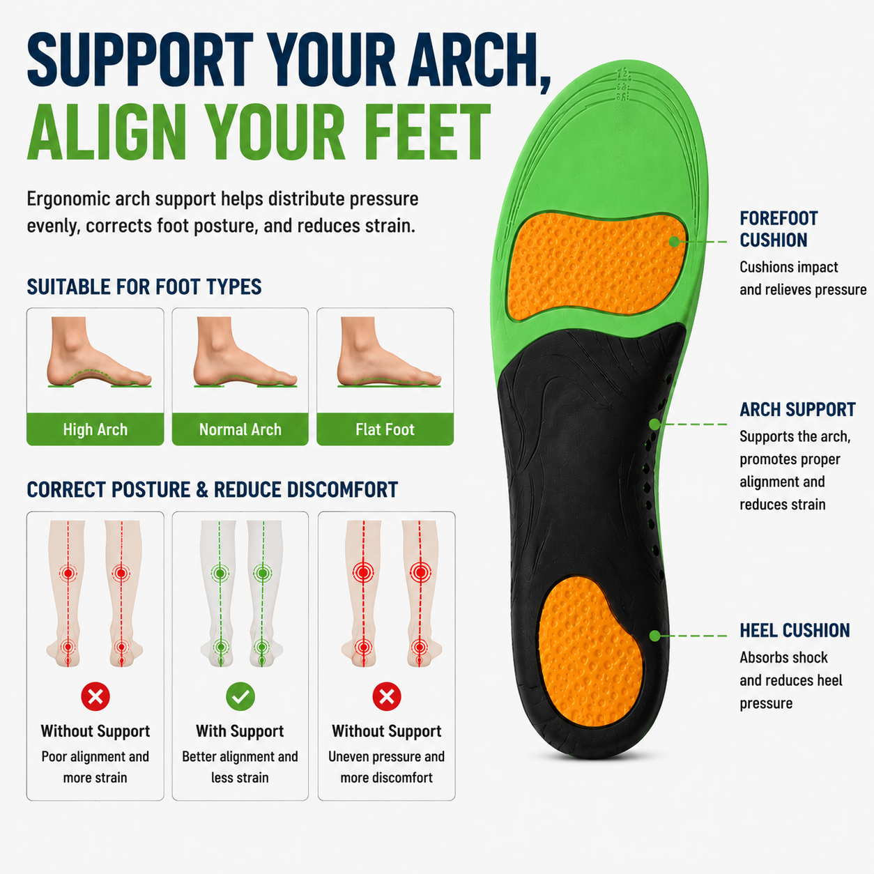 Celrien | Arcynor Contoured Arch Support Insole