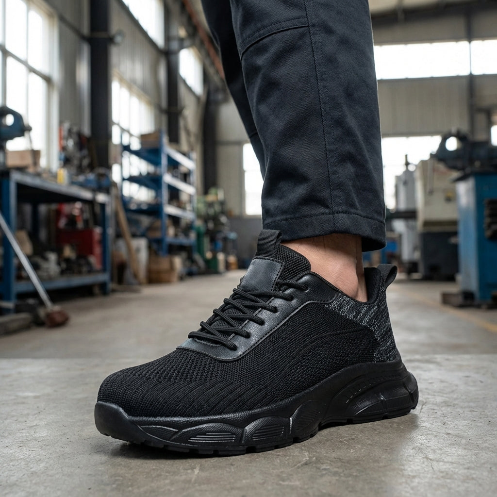 Men's safety work boots non-slip breathable Flyknit construction