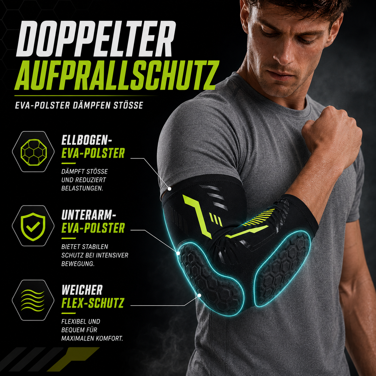 Celrien | ArmoraGuard Padded Compression Elbow Brace