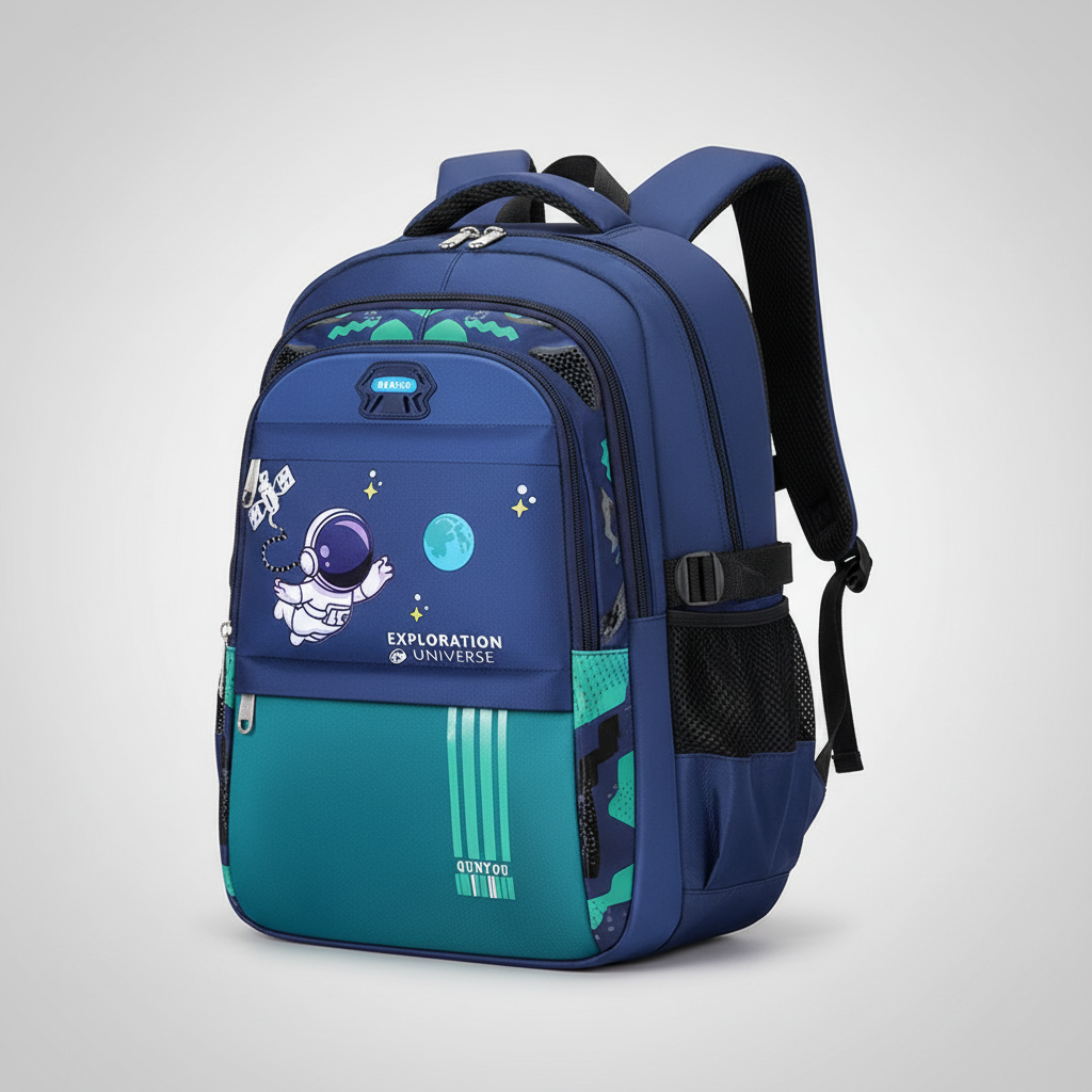 Kids school backpack waterproof with padded back and ergonomic shoulder straps
