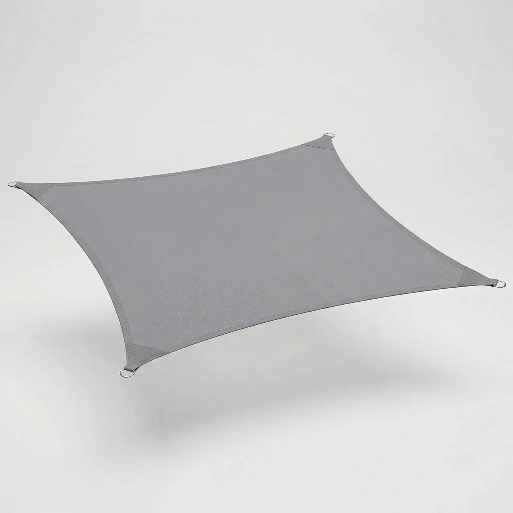 Large rectangular shade sail with reinforced corners and breathable polyester weave