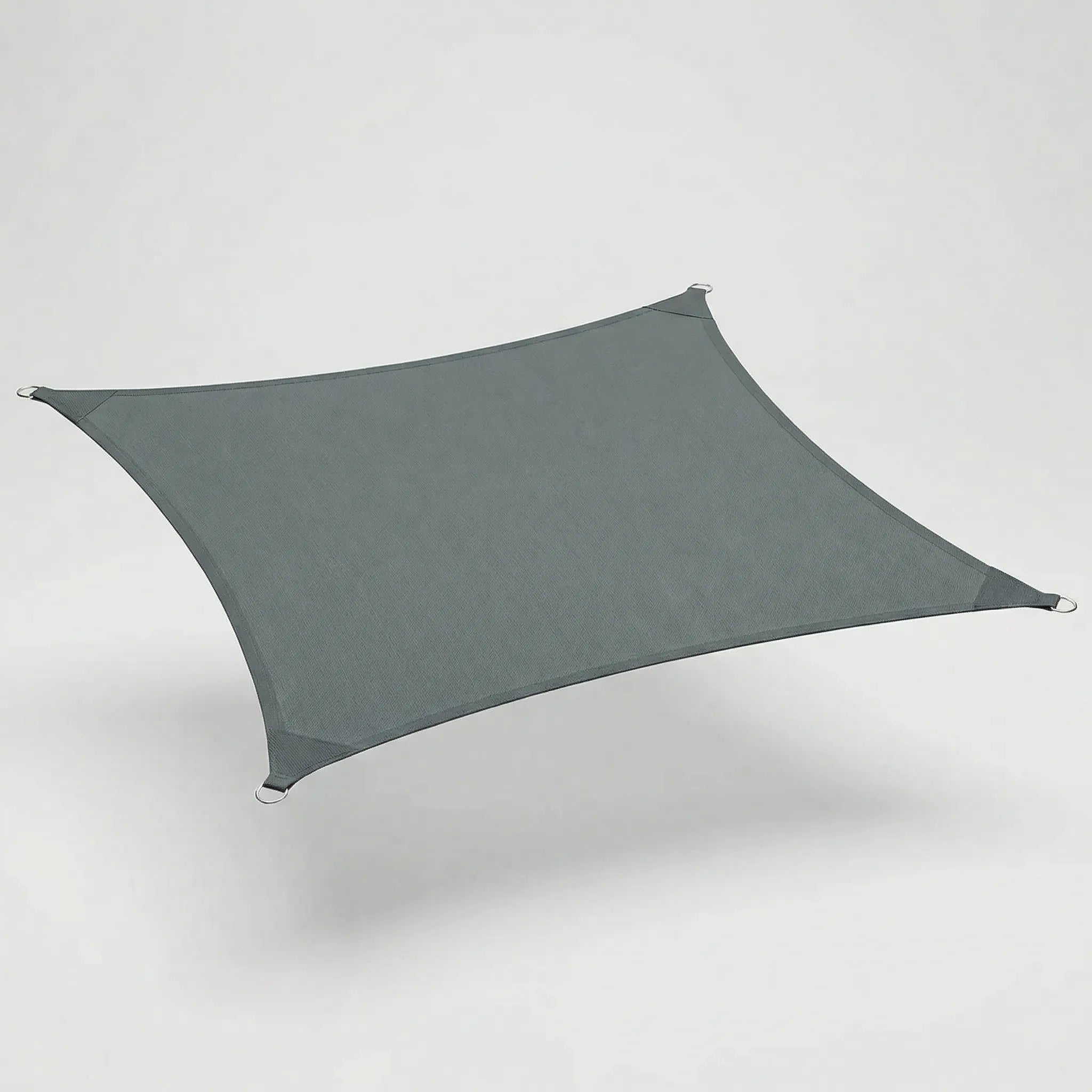 Large rectangular shade sail with reinforced corners and breathable polyester weave
