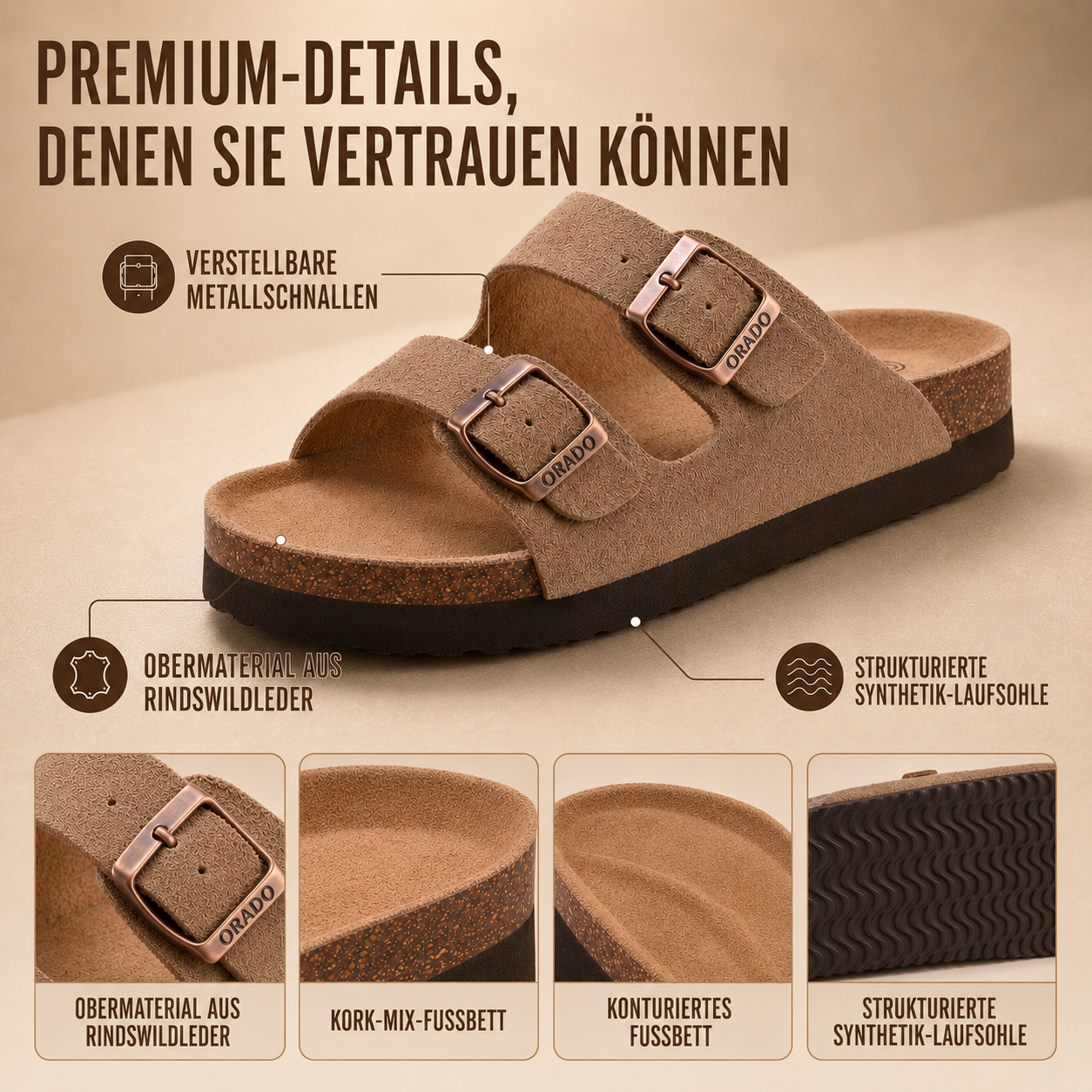 Celrien | Aurisol Two-Strap Slip-On Sandals