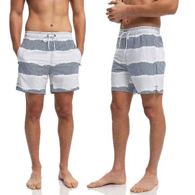 Men's quick-drying swim shorts with supportive lining and side pocket