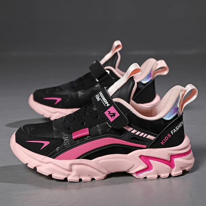 Kids breathable sneakers with above-ankle support and non-slip sole