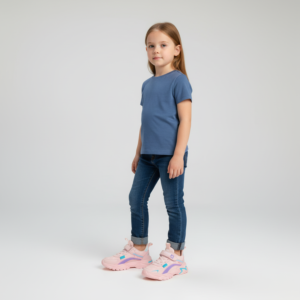 Kids breathable sneakers with above-ankle support and non-slip sole