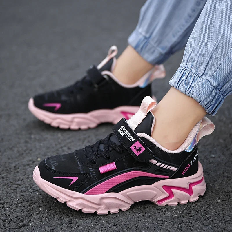 Kids breathable sneakers with above-ankle support and non-slip sole