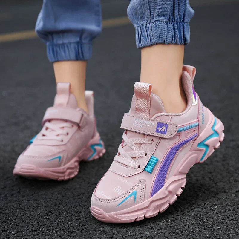 Kids breathable sneakers with above-ankle support and non-slip sole