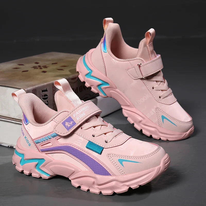 Kids breathable sneakers with above-ankle support and non-slip sole