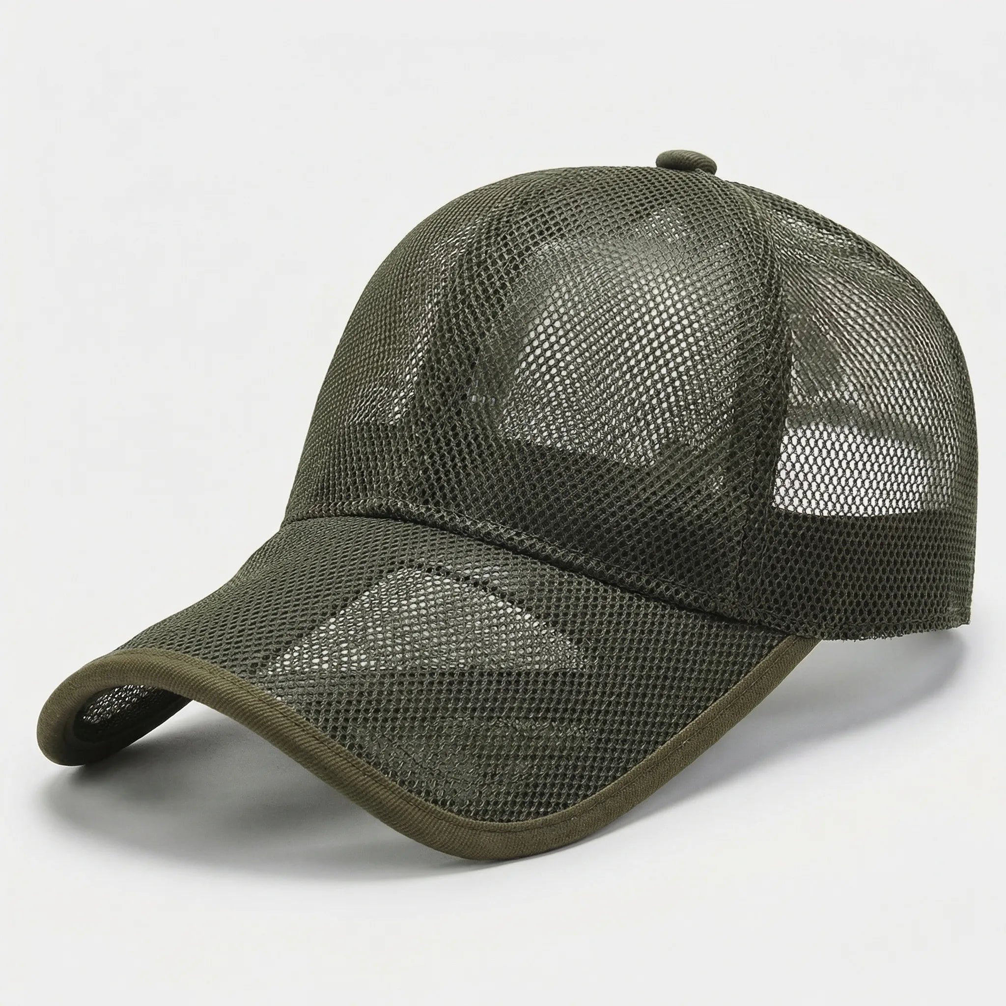 Full mesh baseball cap with open-weave construction and curved peak