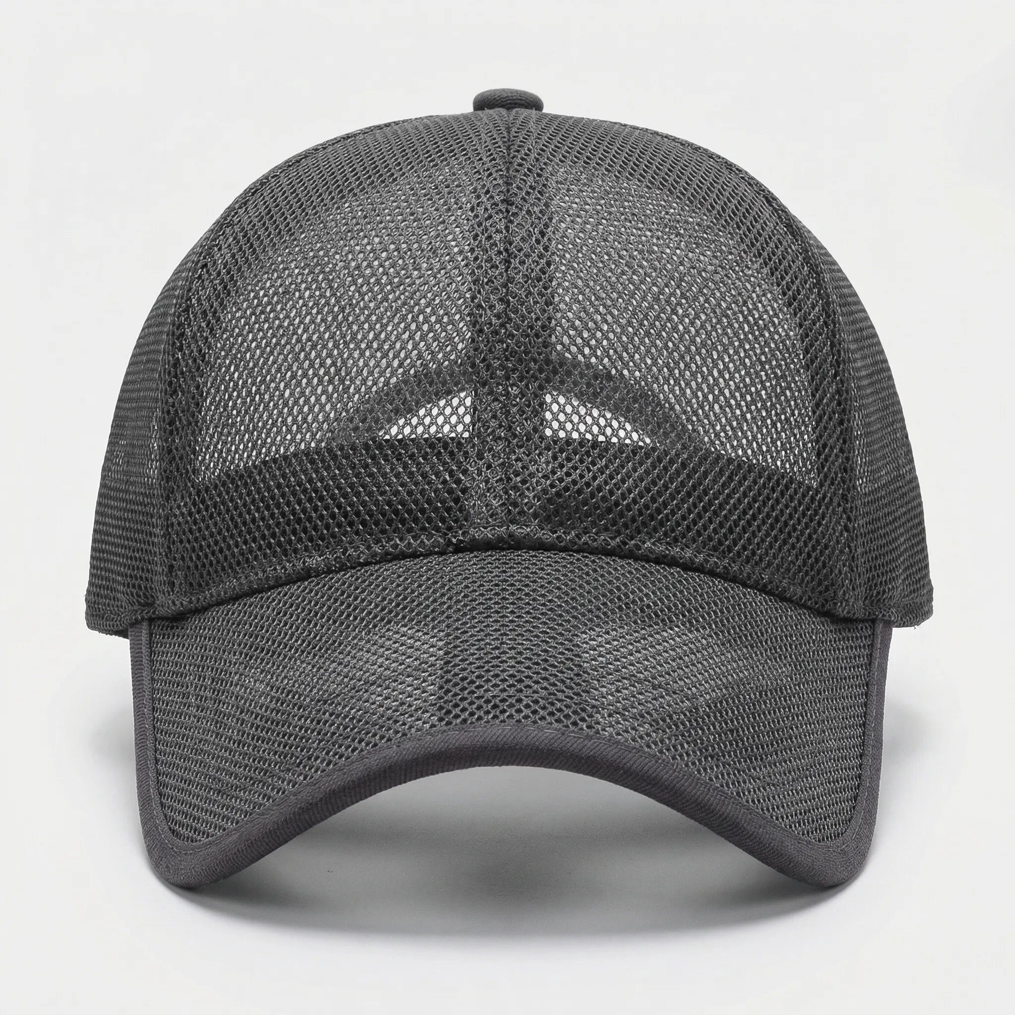 Full mesh baseball cap with open-weave construction and curved peak