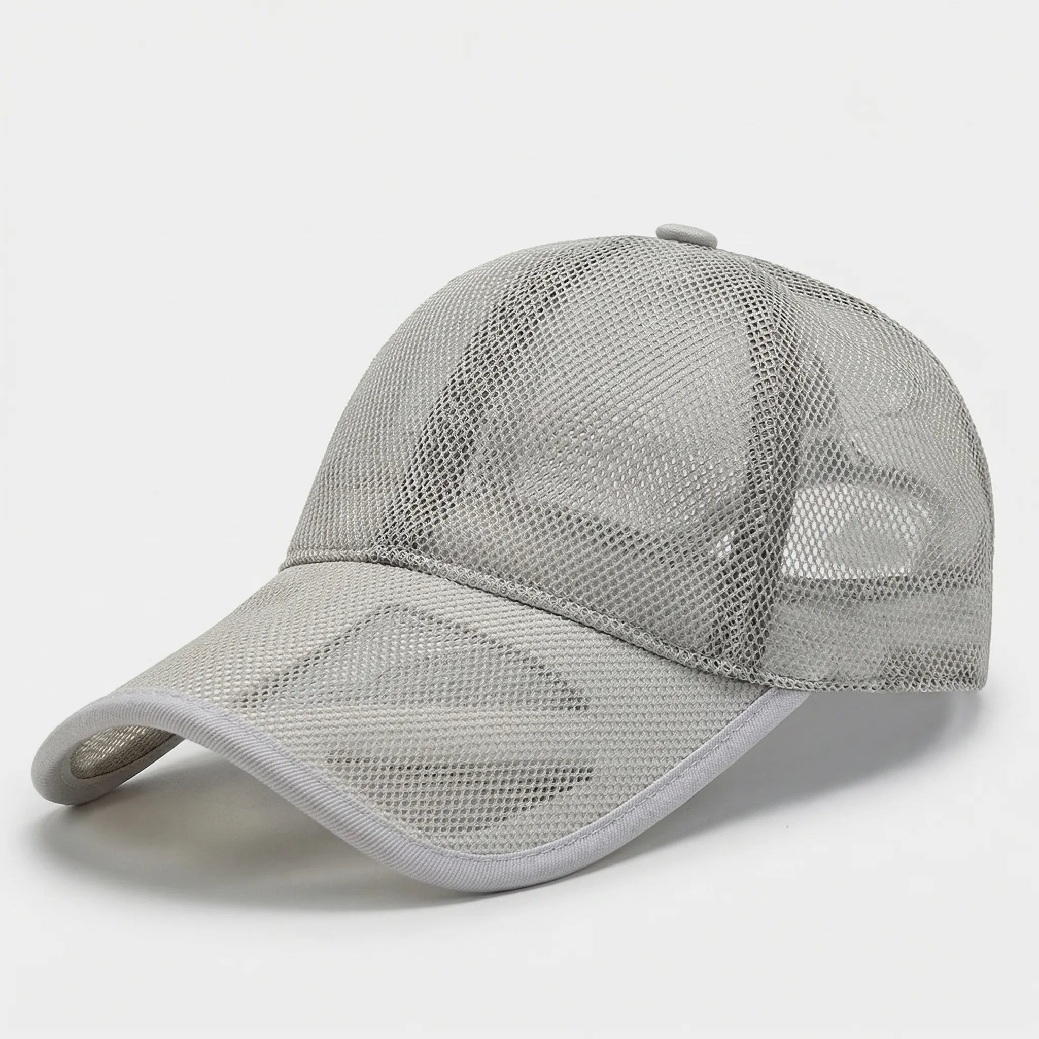 Full mesh baseball cap with open-weave construction and curved peak