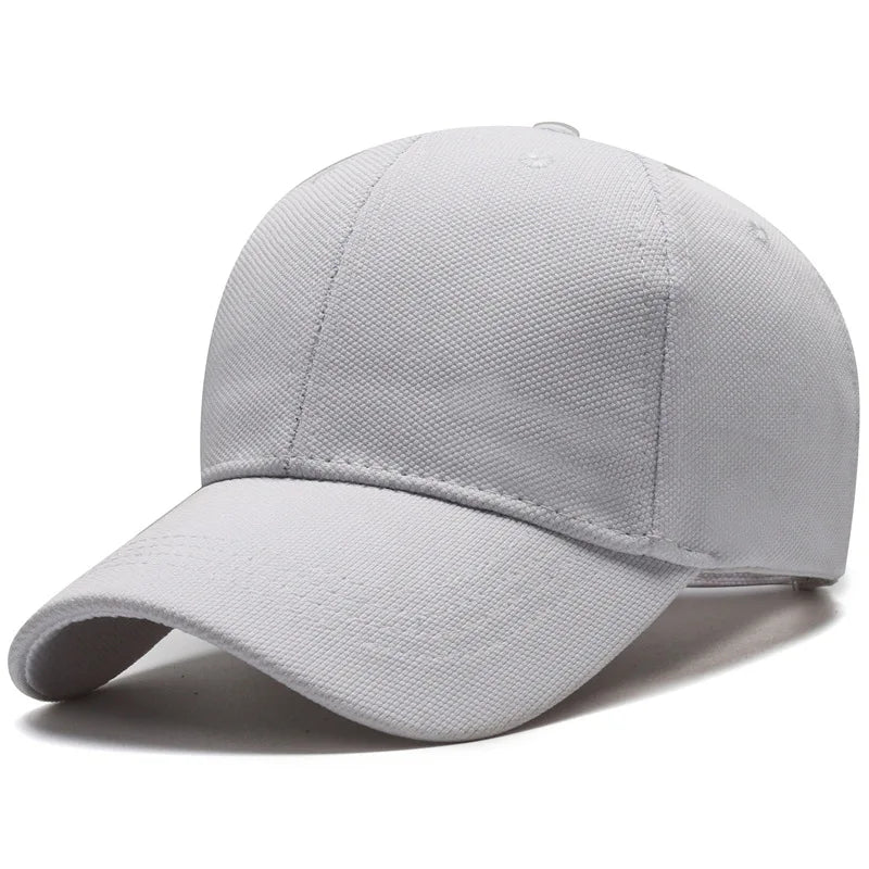 Minimalist baseball cap with adjustable flat peak and structured crown