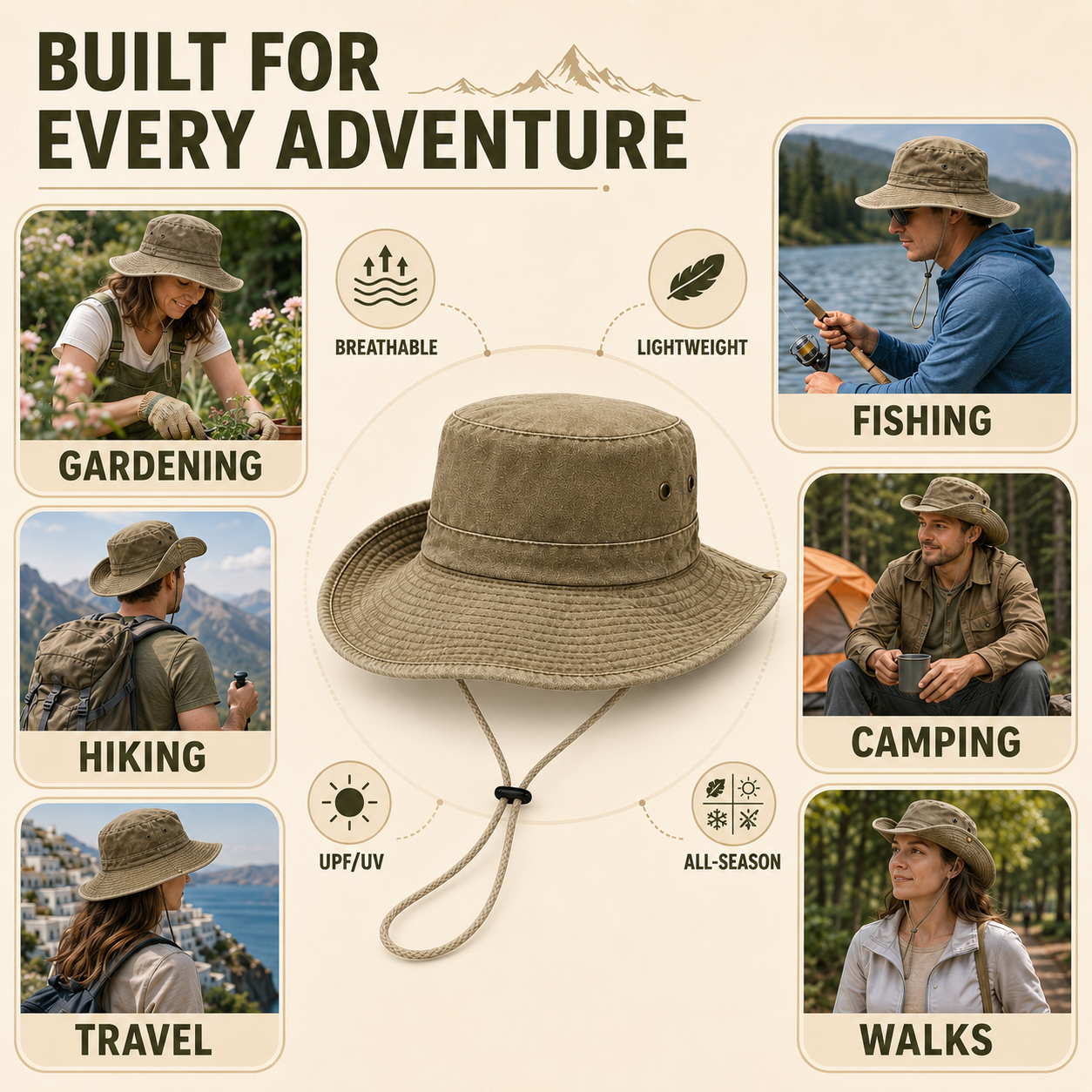 Celrien | Brimlow Unisex Flat-Top Solid Bucket Hat