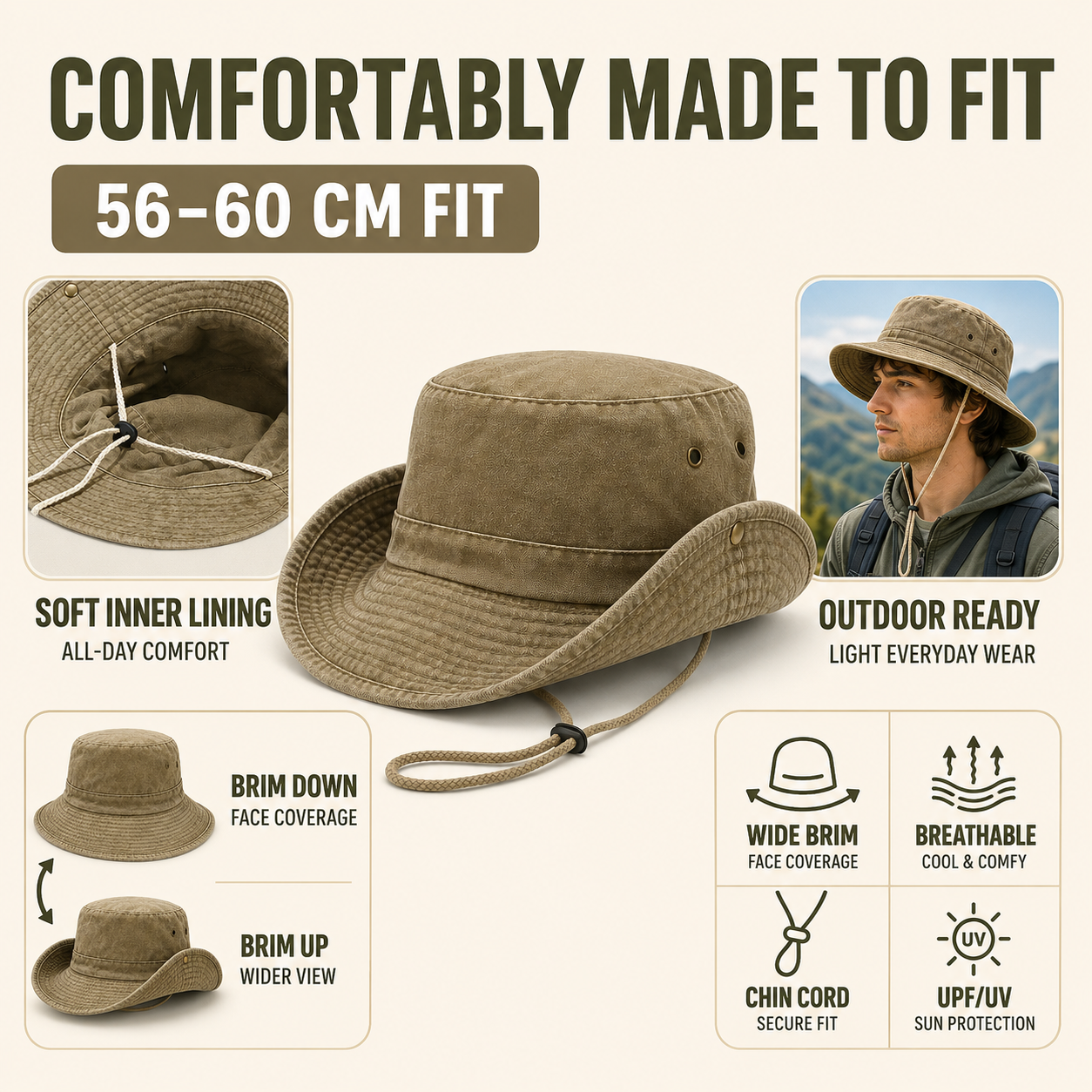 Celrien | Brimlow Unisex Flat-Top Solid Bucket Hat
