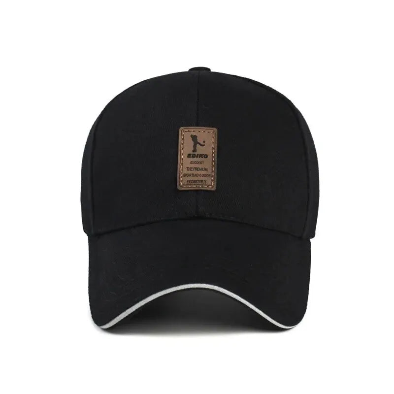 Men's adjustable baseball cap with structured peak and breathable fabric