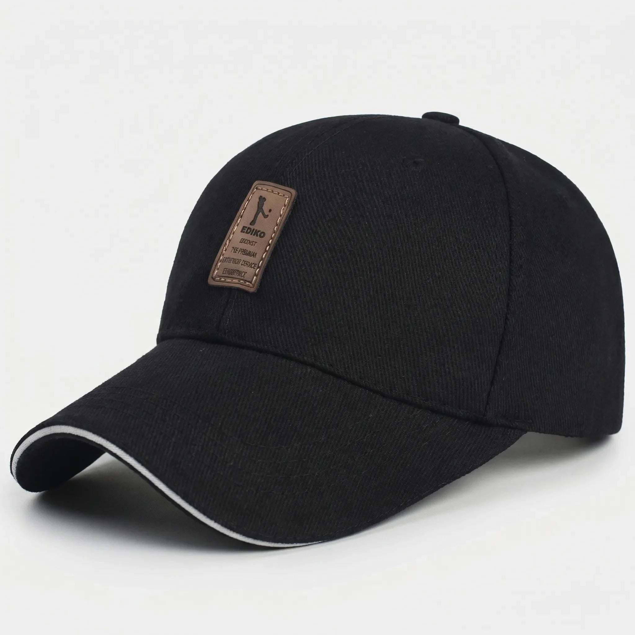 Men's adjustable baseball cap with structured peak and breathable fabric