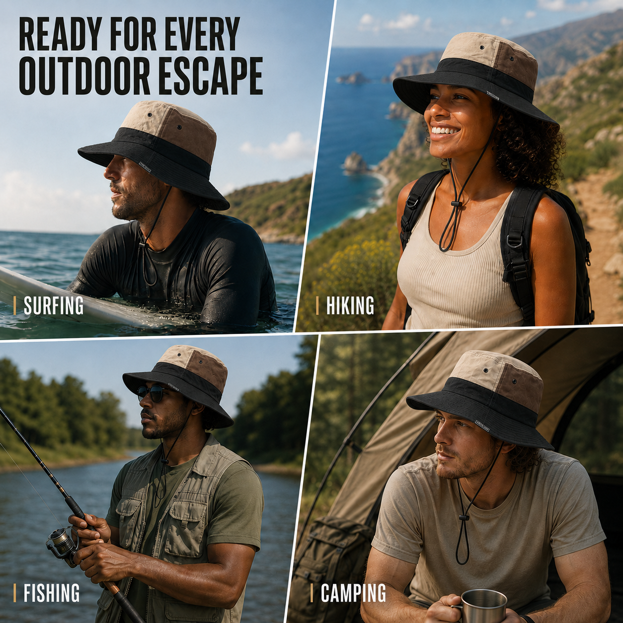 Celrien | Brimvex Wide-Brim UV-Blocking Bucket Hat