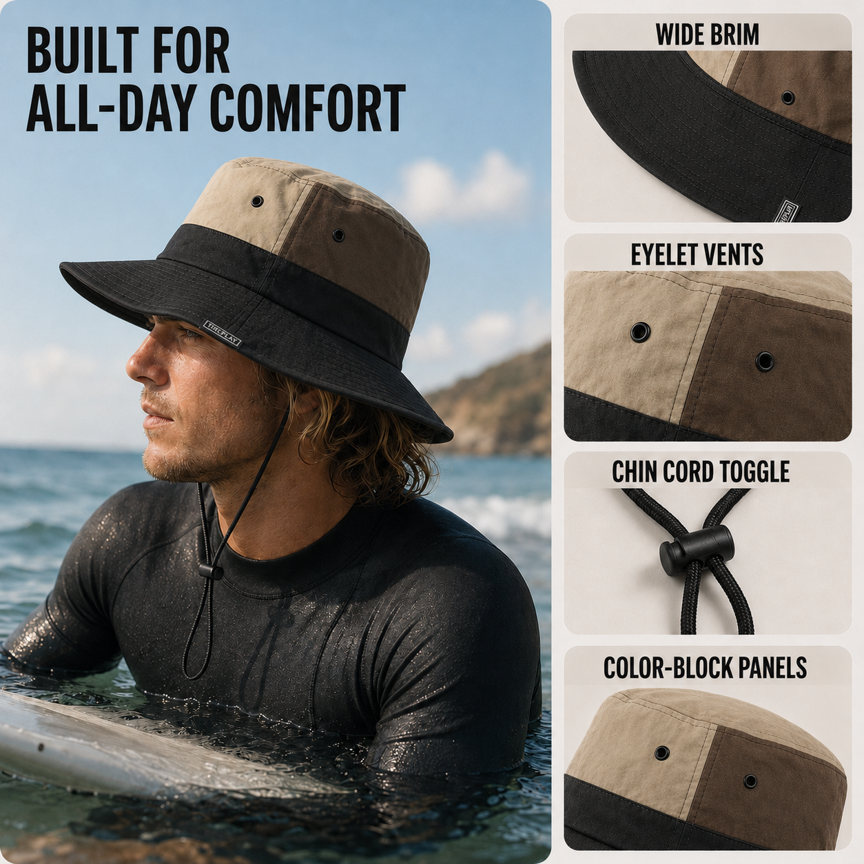 Celrien | Brimvex Wide-Brim UV-Blocking Bucket Hat