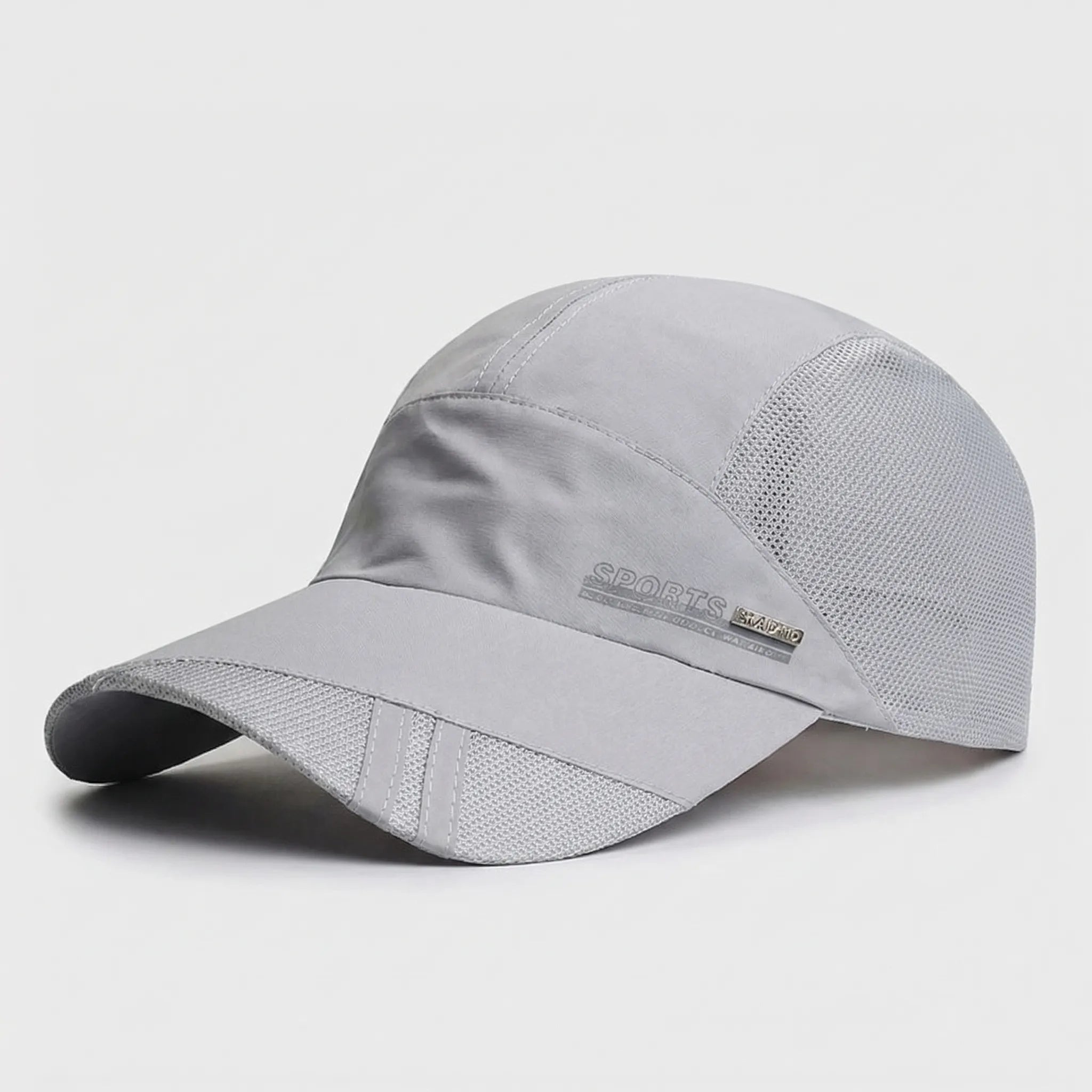 Breathable mesh baseball cap with quick-dry fabric and adjustable back strap
