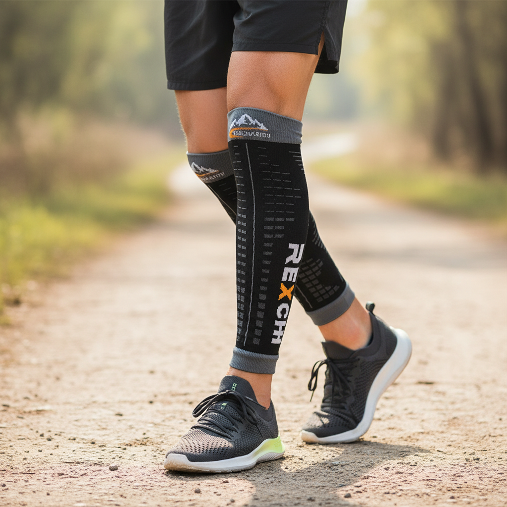 Calf compression sleeve graduated compression breathable support