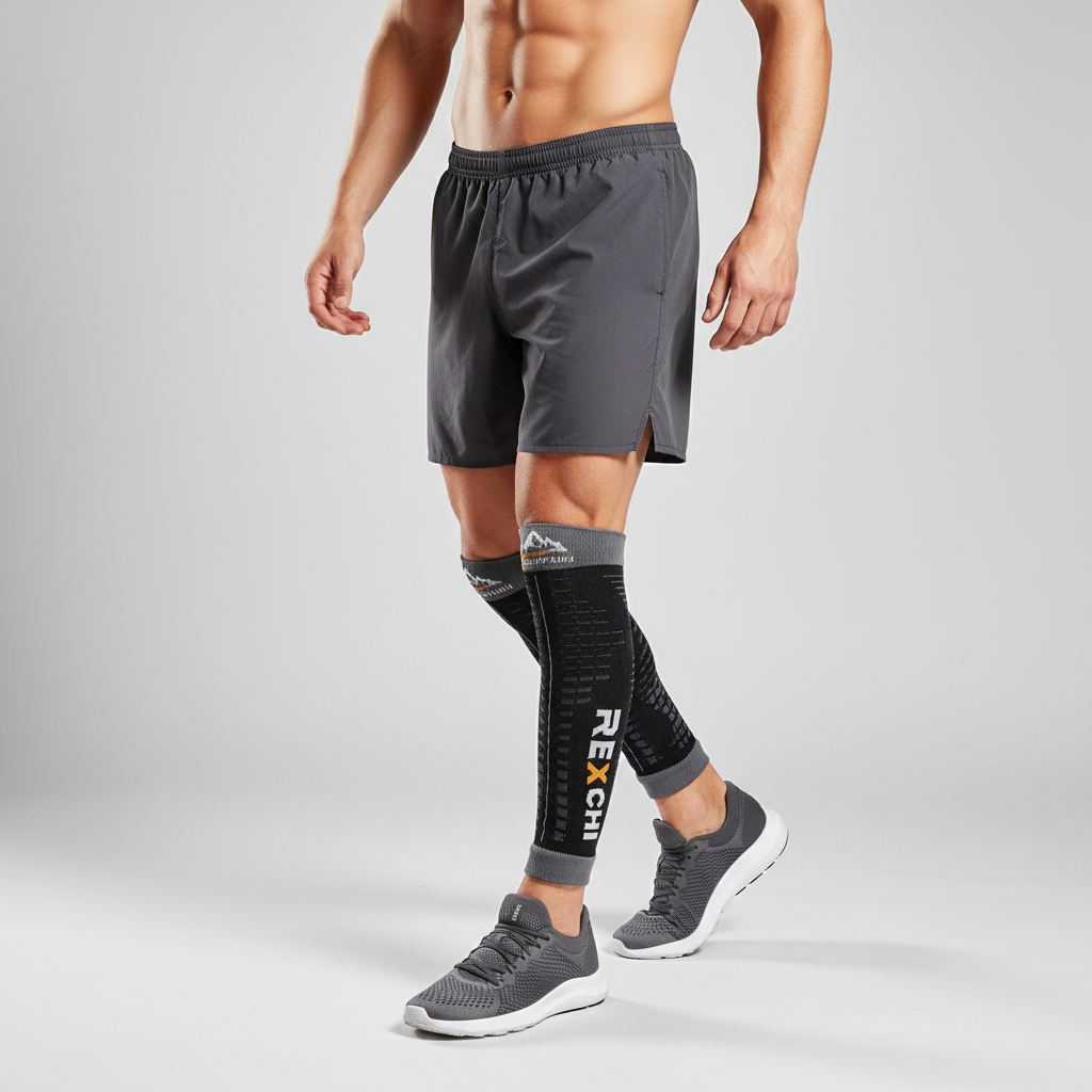 Calf compression sleeve graduated compression breathable support
