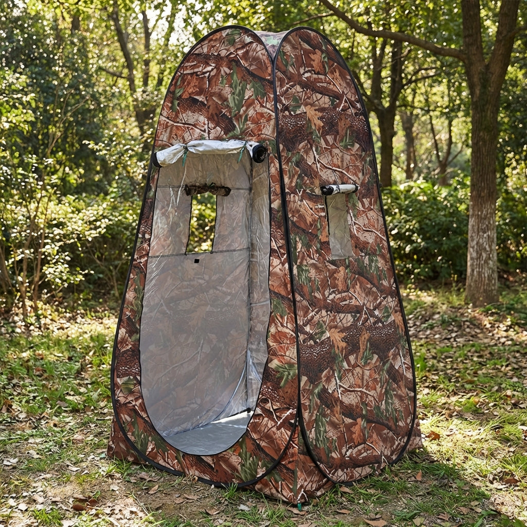Pop-up privacy tent for camping and outdoor activities