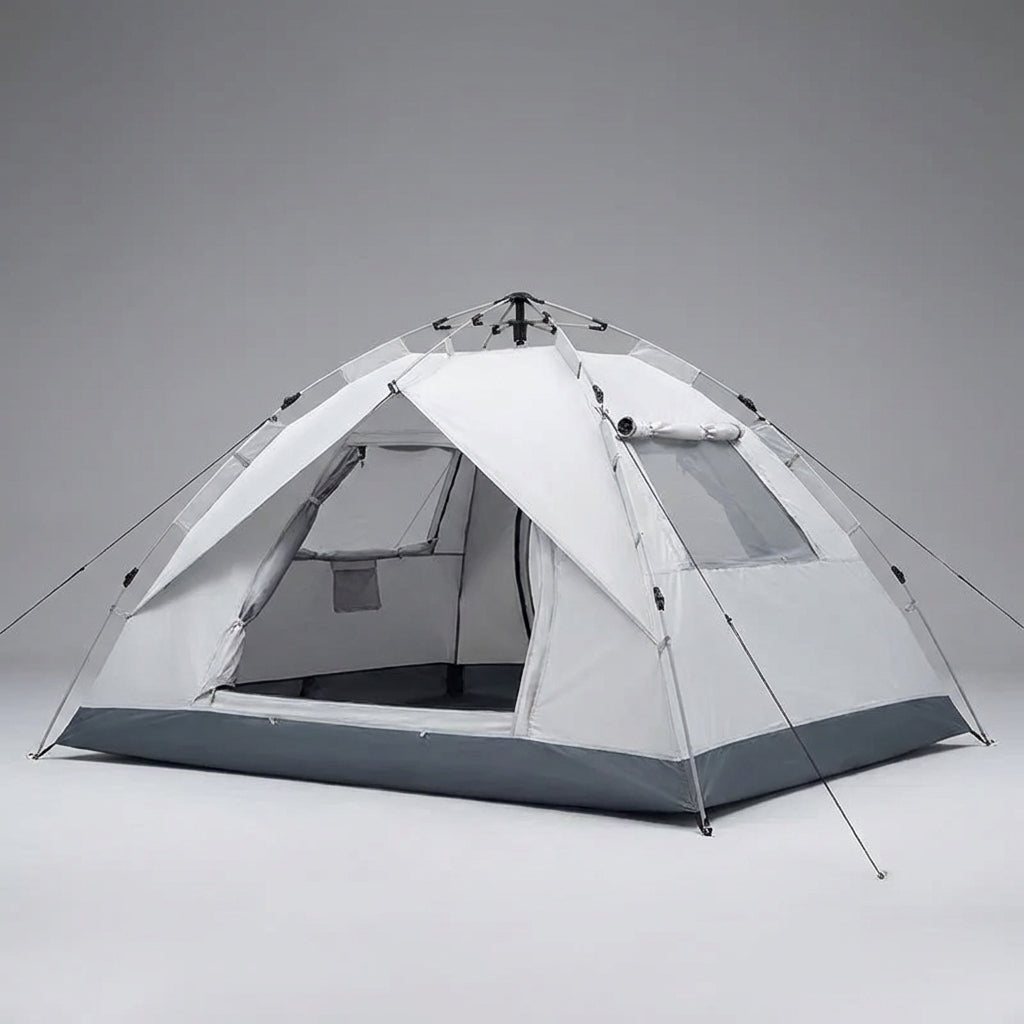 Automatic pop-up camping tent 3-4 person with dual-layer sun protection
