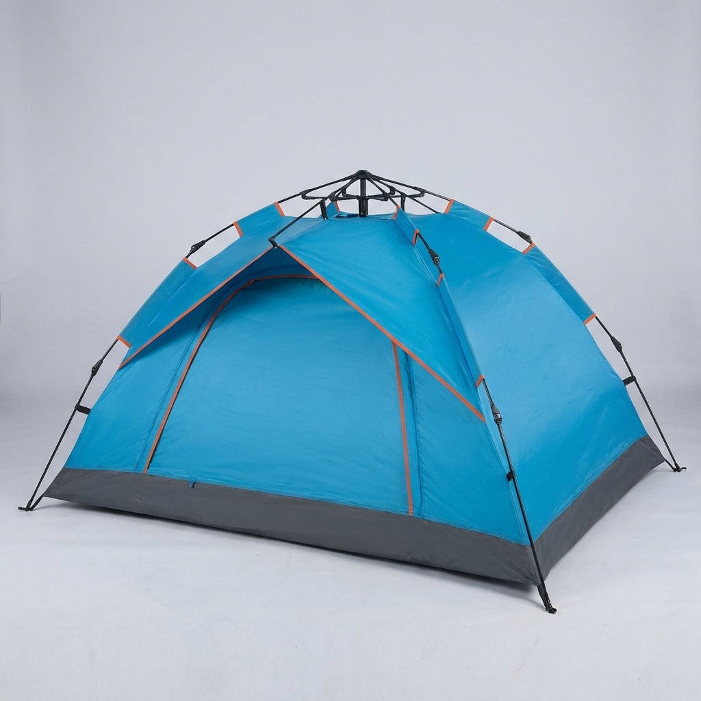 Automatic pop-up camping tent 3-4 person with dual-layer sun protection