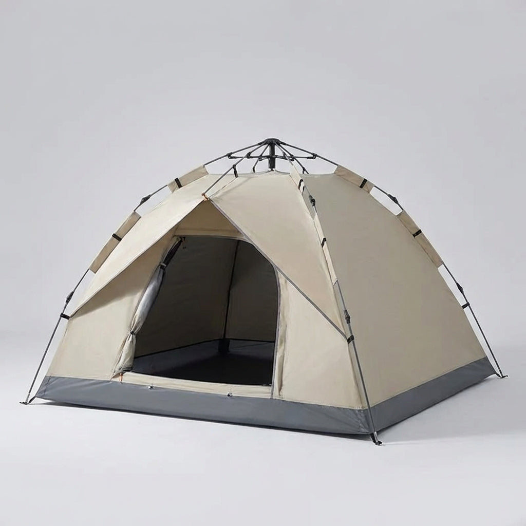 Automatic pop-up camping tent 3-4 person with dual-layer sun protection